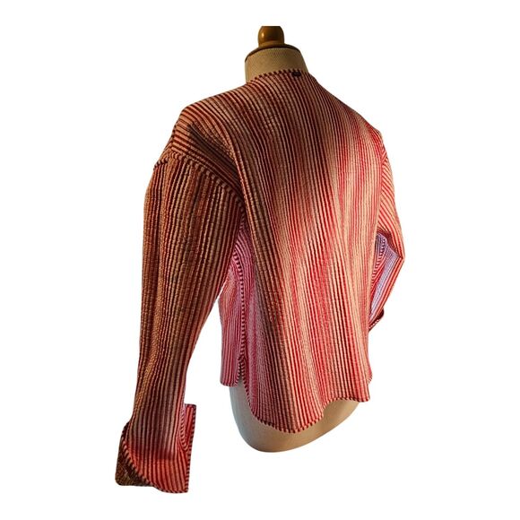 Artisan screen-print quilted jacket, jungle leopards, 100 % cotton, reversible - Picture 11 of 14